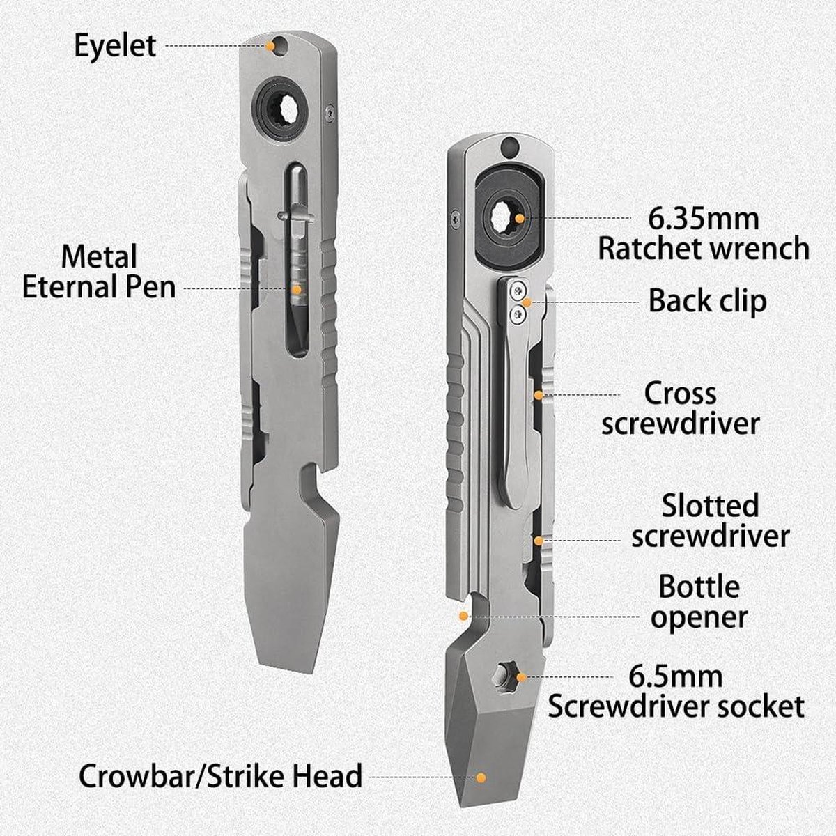 Outil Multifonction EDC En Alliage De Titane - Gadget Pry Bar/Crowbar Neuf - Pour Déballage & Bricolage Léger