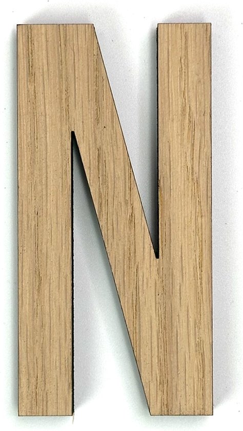 Houten letter N - 10 cm hoog
