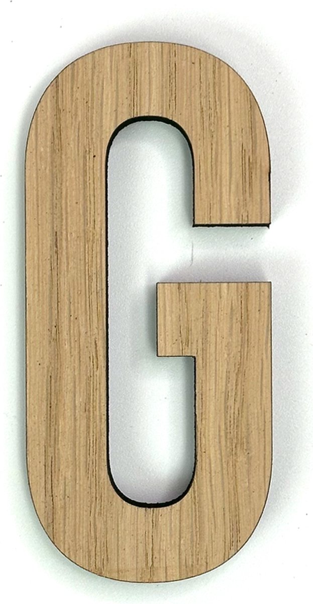Houten letter G - 10 cm hoog