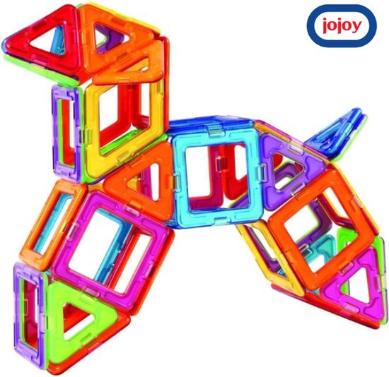 Jojoy BUILDNETIC Set de 50 blocs de construction magnétiques pour Enfants – Jouets créatifs pour le raisonnement et le développement spatial