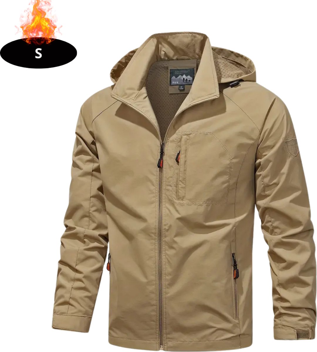 Nivard Windjas Heren Parka Lente & Herfst Jas Volwassen Windjack Windbreaker Outdoor Creme
