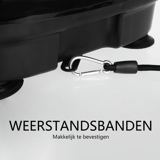 EVOLAND Trilplaat - Trilplaat fitness - Powerplate - Inclusief weerstandsbanden en handvatten - 5 trainingsprogramma's - 99 snelheid niveaus - Met bluetooth muziek - Trainingsapparatuur voor uithoudingstraining - Zwart