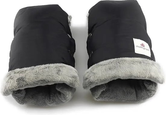 Fellhof Kinderwagen-handwarmer van lamsvacht (zwart