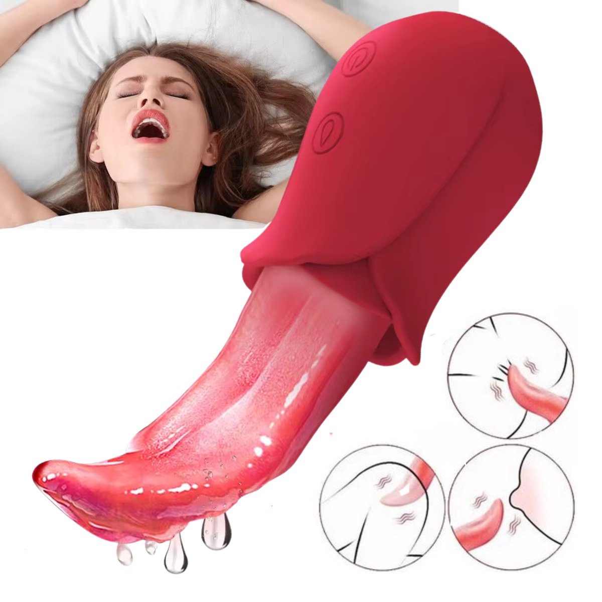Goedkoopste Tong Vibrator - Likende Tong Vibrator - Uzzy M.F - Clitoris Zuiger - Dildo Vibrator - Likkende Tong - Bef Vibrator - Clitoris Stimulator - Sex Toys voor vrouwen - 10 standen - Siliconen - Voor hem - Voor haar