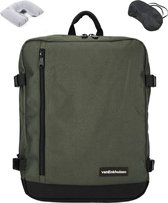 KLM & Transavia Rugzak 40x30x20 cm - Maximale Inhoud - Handbagage Tas 40x30x20 - 17 inch Laptopvak - Olijf Groen