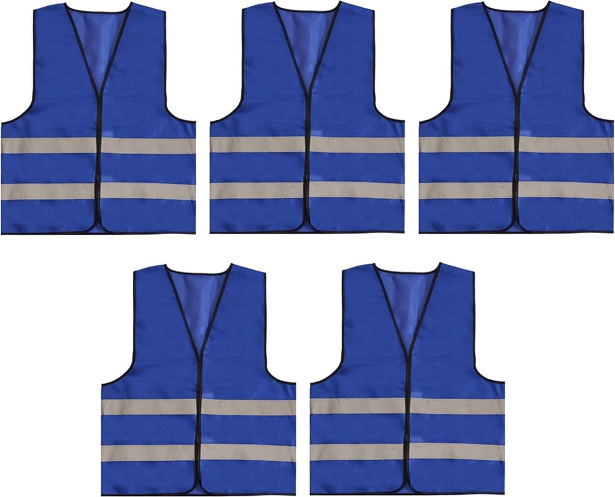 Doodadeals® - 5x Veiligheidshesje XXL voor Volwassenen – Veiligheidsvest – Auto – Blauwe Hesjes – Extra groot