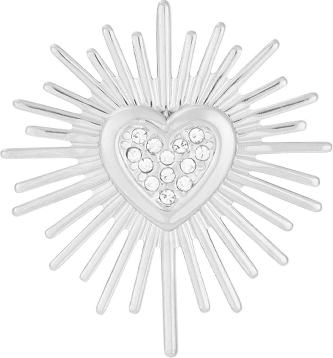 Trendy - Broche - Sierspeld - Sparkling Heart - Zilver