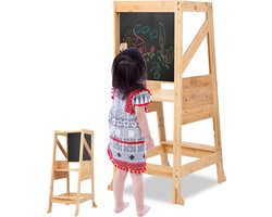 2 In 1 Leertoren - huishoudtrap - opstapje - montessori - keukentrap - montessori leertoren - Learning Tower - Leer toren - Leertoren opvouwbaar