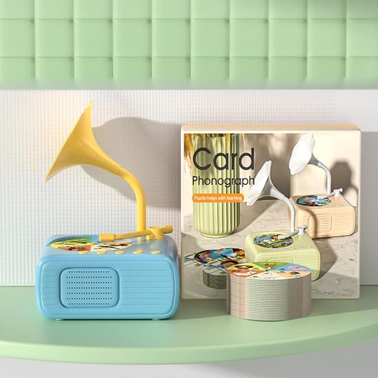 Tourne-disque Enfant – Gramophone Jouet éducatif Avec 96 Cartes Audio (chansons, Histoires) – Pour Enfants 3 Ans Et Plus, Batterie Rechargeable