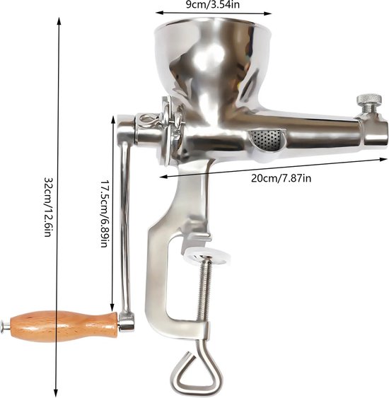 Slowjuicer - Sapcentrifuge - Citruspers - RVS - Handmatig - Compact en stevig - Max 5.5 tafelblad - Manual - Grijs — afbeelding 3