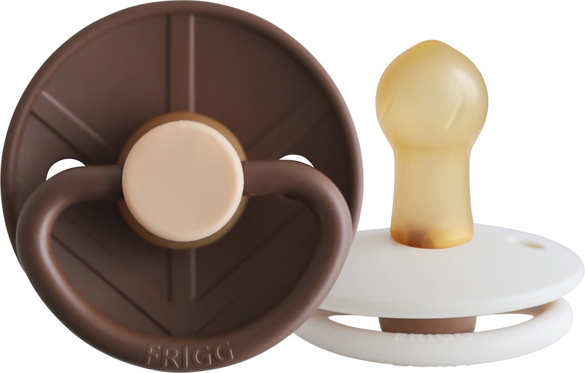 Goedkoopste FRIGG Little Viking Fopspeen - 0-6 Mnd - 2 stuks - Cocoa/Cream