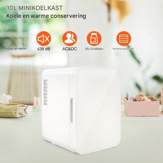 Minibar Koelkast - 9V/220V - Voor Koelen en Verwarmen - Compact Wit Design — afbeelding 3