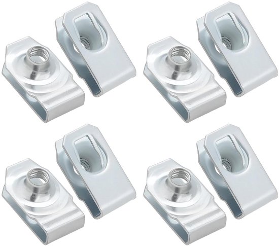 Écrous En U M6 Zingués Blanc - Lot De 20 Pièces, 24x10mm, Pour Profilés Aluminium