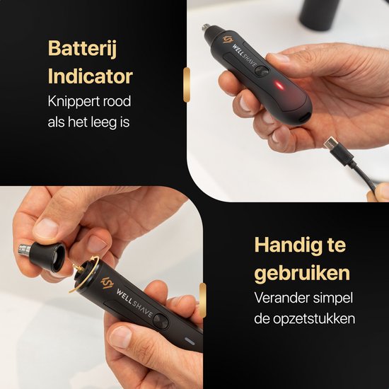 Wellshave 3 en 1 Nez Trimmer Advance - Tondeuse Sourcils et Oreilles Tout en Un - Tondeuse Nez pour Homme