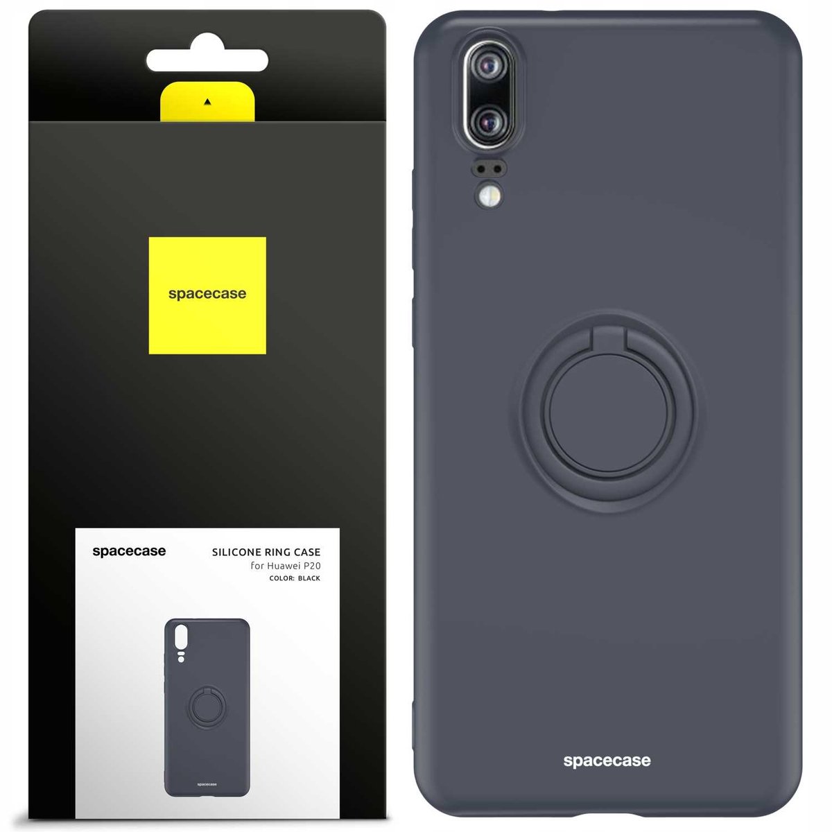Spacecase Case Siliconen Hoes Voor Huawei P20 Zwart