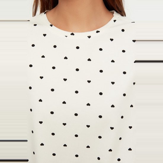 Set de pyjama à col rond et à manches standard Trendyol