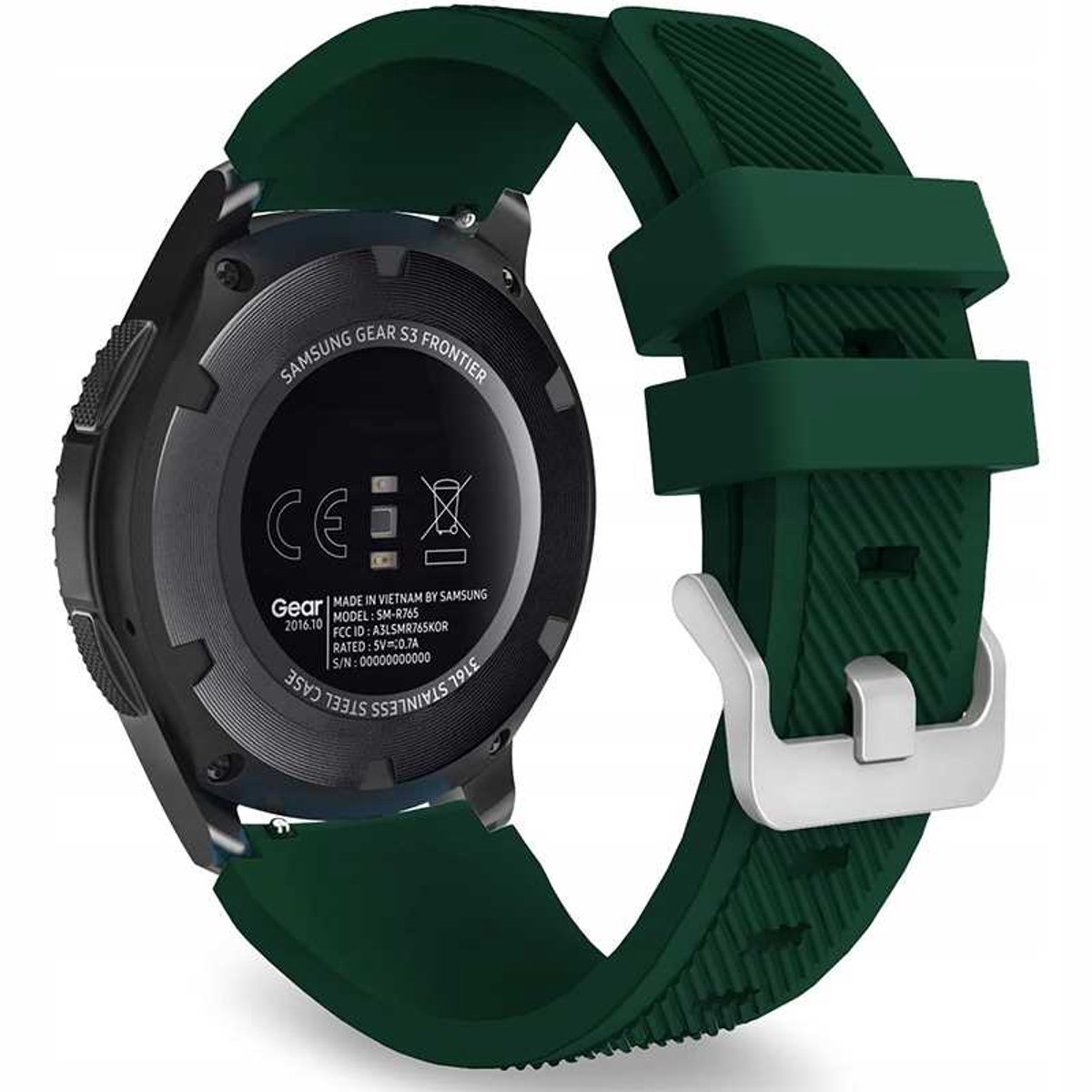 Spacecase Horlogeband 20Mm Donkergroen Lederen Polsband Voor Smartwatch