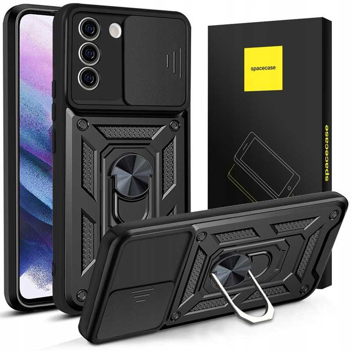 Spacecase Case Cover Voor Samsung Galaxy S21 Zwart