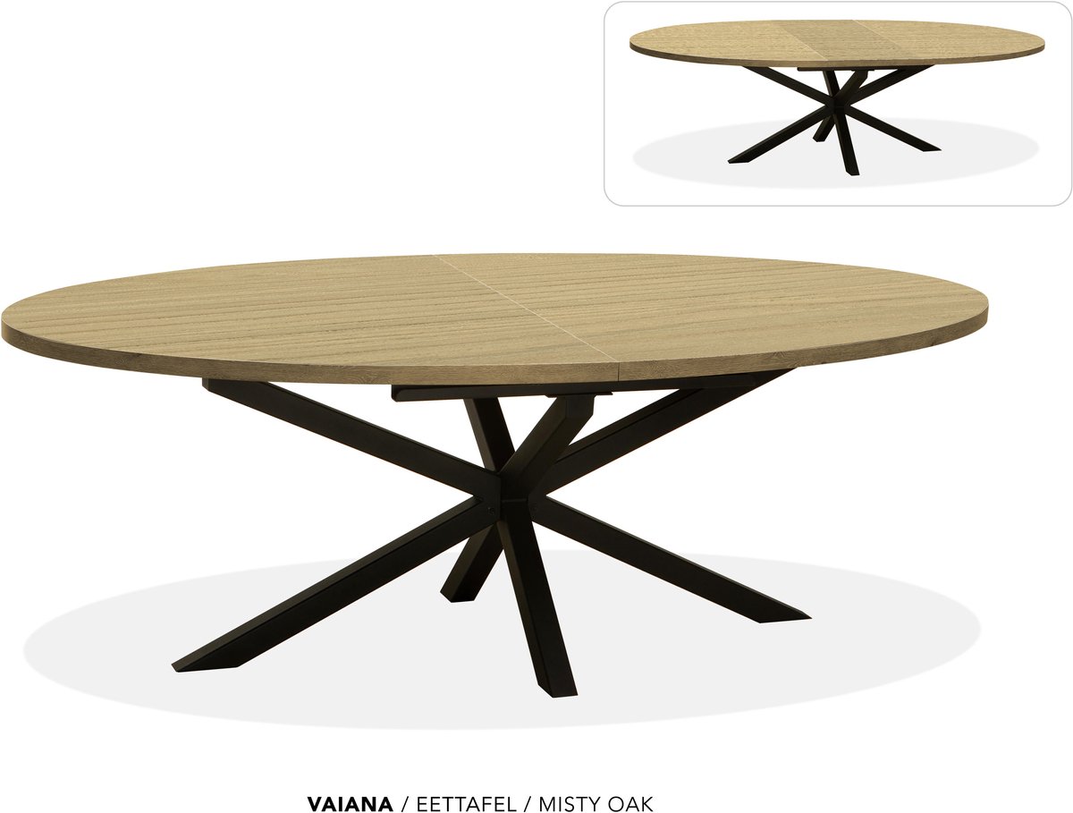 Maxfurn Ovale uitschuiftafel 200/260 | Zeer krasvast | Kleur: Misty Oak
