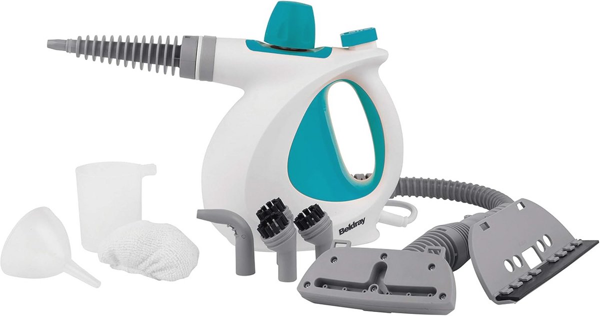 10-in-1 Handstoomreiniger voor Badkamer en Keuken - Doodt Bacteriën met Stoom, 1000 W, Turkoois