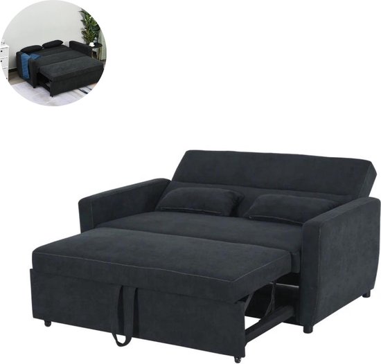 Slaapbank - Uitklapbaar - Slaapstoel - Logeerbed - Zetelbed - Slaapfauteuil - Vouwbed - 1 persoons - Zeer comfortabel - Donkergrijs