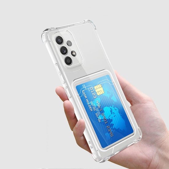 Étui en TPU antichoc avec porte-cartes pour Samsung Galaxy A35 - Transparent - Étui avec porte-cartes arrière