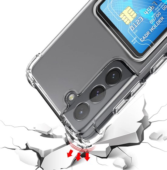 Étui en TPU antichoc avec porte-cartes pour Samsung Galaxy A35 - Transparent - Étui avec porte-cartes arrière