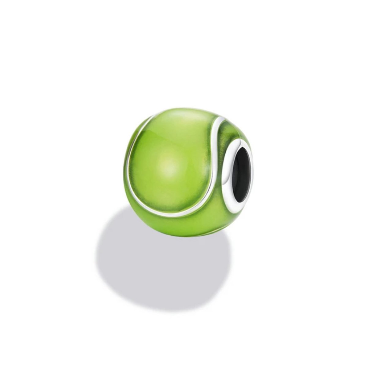 SportPresent® - Sportbedel - Tennisbal Geel - Bedel voor Armband - Geschikt voor armband - Padelbal - Geel - Tennis - Tennisbal - Sport - Bal - Tennisracket - Hangbedel Charm - Zilver - 925 - Meerkleurig – Ketting - Kraal – Teamkado