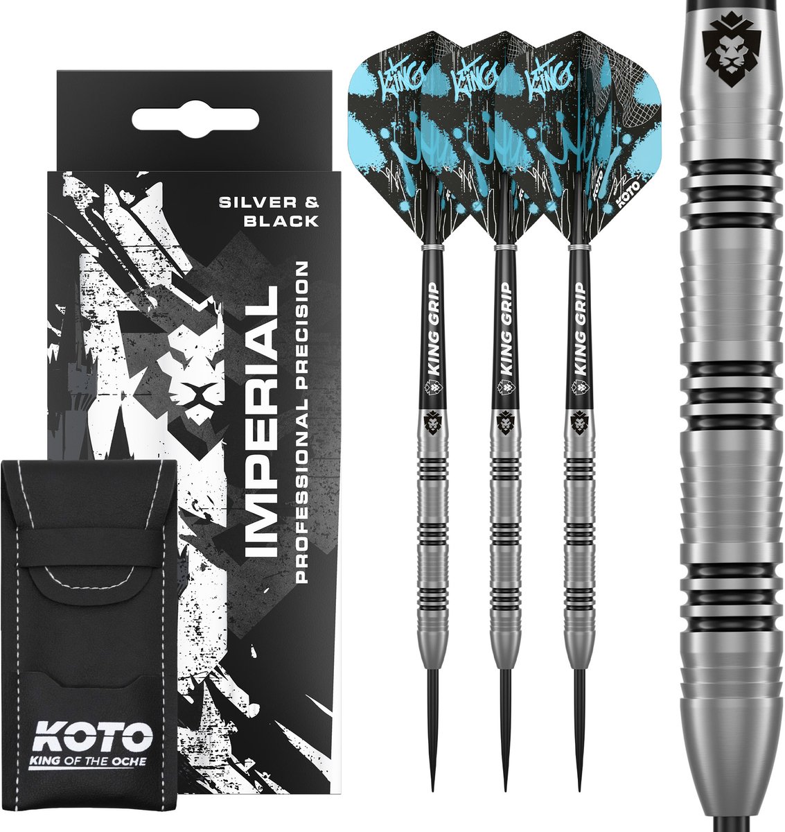 KOTO Imperial Silver Black 80% - Dartpijlen 23 Gram