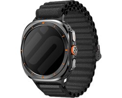 Strap-it outdoor nylon bandje geschikt voor de Samsung Galaxy Watch Ultra / Ultra 2025 bandje - Trail Loop bandje - hoogwaardig nylon materiaal (zwart)