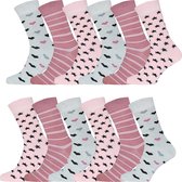 GIANVAGLIA® 12 Pack - Dames Sokken - 12 Paar - Stippen - Mix Kleur - Maat 39-42 - Sokken Dames
