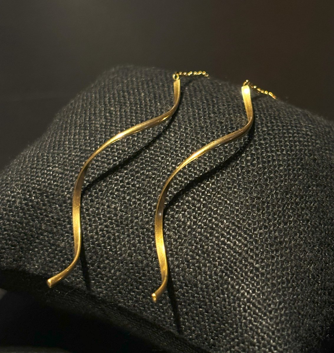 No-Fade Goud-Stijl Vergulde Spiraal Hangende Threader Oorbellen Sieraden Voor Dames En Heren