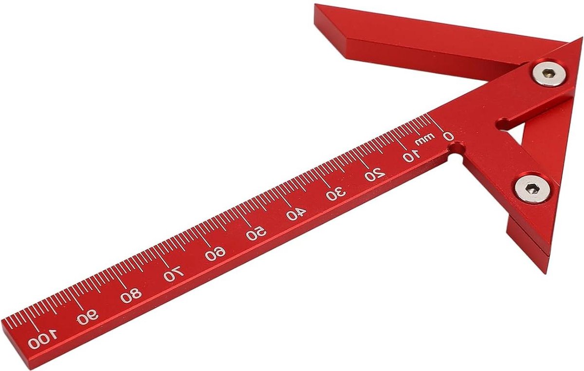 Image of 105 Mm Aluminium Lijnliniaal Meetbereik Houtbewerking Meetinstrument met 45° 90° voor Het Tekenen van Middenlijnen van Cirkels en Findin