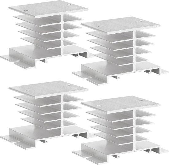 Aluminium-SSR-Kühlkörper – 3 Stück, Schwarz, Für Einphasige Solid-State-Relais (10 A–40 A)