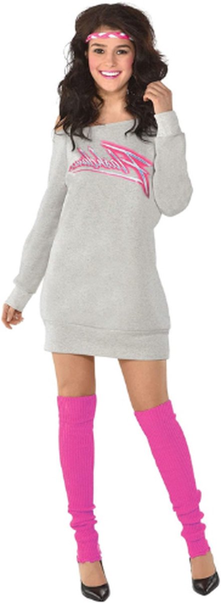 Flashdance Kostuum Voor Volwassenen - Jaren 80 Dansoutfit - Maat VK 8-10 - Perfect Voor Carnaval, Themafeesten En Cosplay