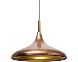 Bamyum Hanglamp Diameter 35 cm E27 Metaal Hout Koperkleur Moderne Lamp