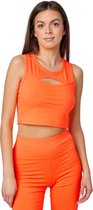 Bellivalini Sport Tops - Vrouwen Crop - Top Neon – Gym – Yoga – Hardlopen – Neon oranje – S – BLV-BLV50-324-TO
