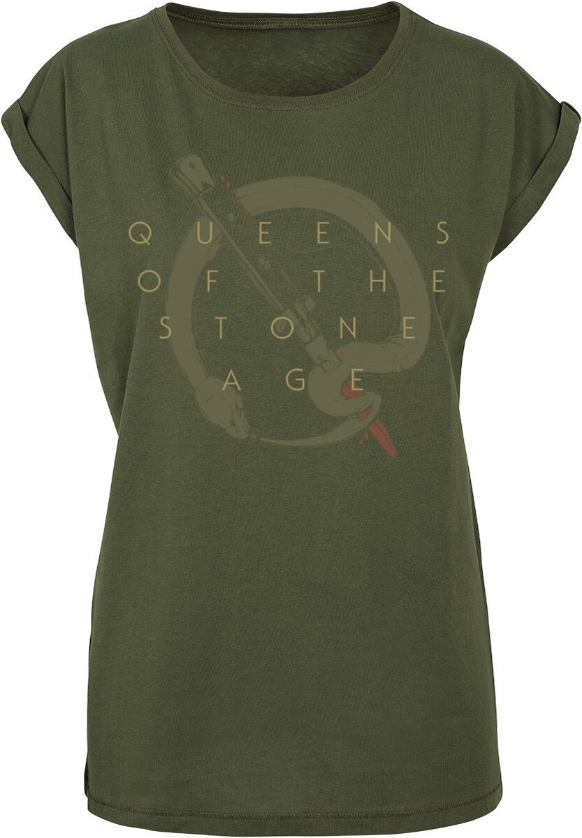 Queens Of The Stone Age In Times New Roman - Snake Logo Dames T-shirt - olijf - L