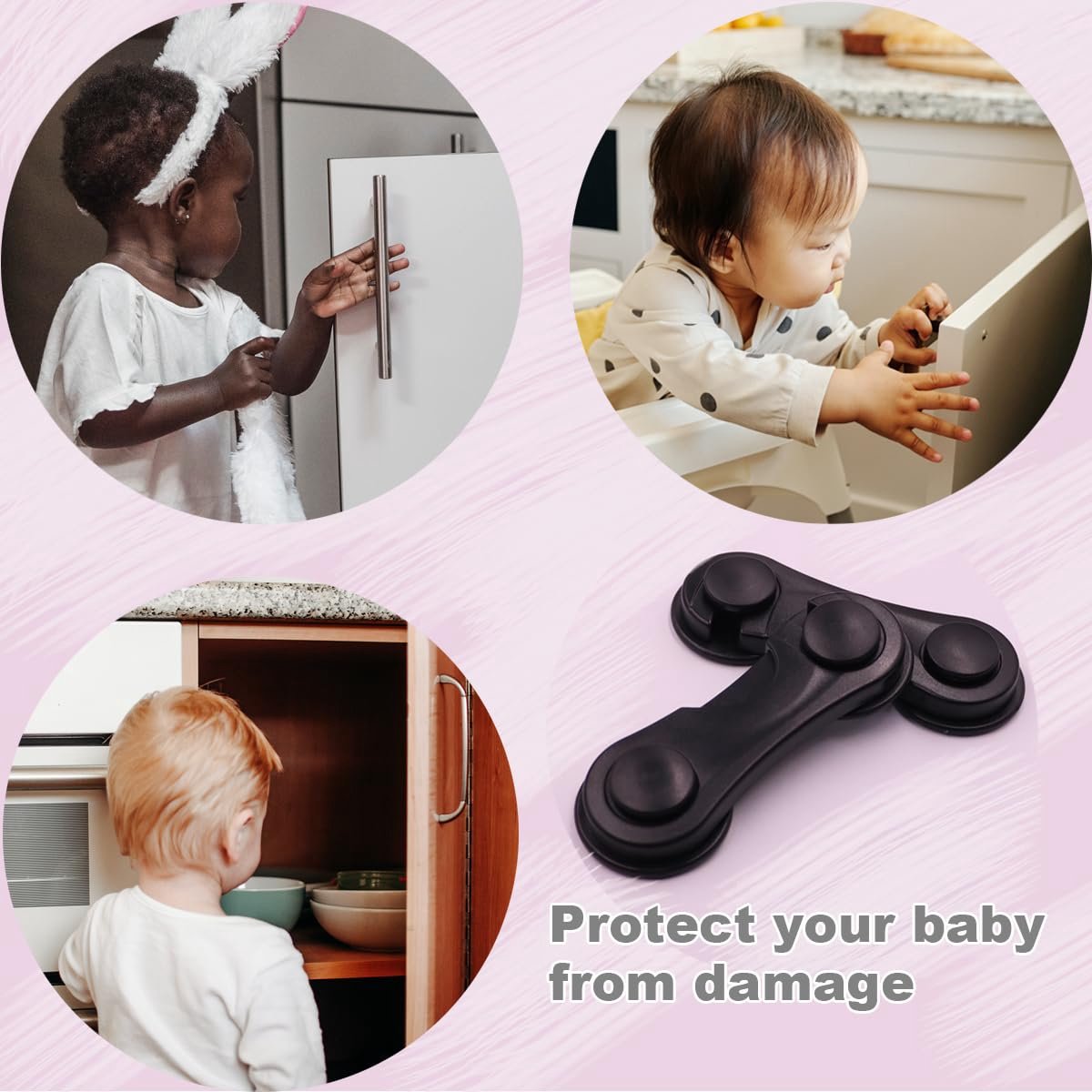 Kastsloten Babyveilig - Kinderveilige Kastsloten - 10stuks - Kindersloten voor Kasten - kastsloten voor baby's - babyveilige sloten - Voor Keuken, Deur,- Kastsloten Zelfklevend - Kinderbeveiliging Slotjes - Kinderveiligheid Kastsloten voor Kinderen – foto 6