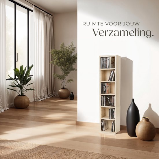 Tectake CD-rek - DVD-rek voor opslag van 102 cd's - Houten wandplank ...