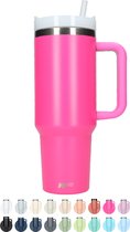 Tasse Isotherme Charmline 1,2L Avec Couvercle Et Paille - Double Paroi Acier Inoxydable, Ouverture Large 10 Cm - Pour Boissons Chaudes Et Froides