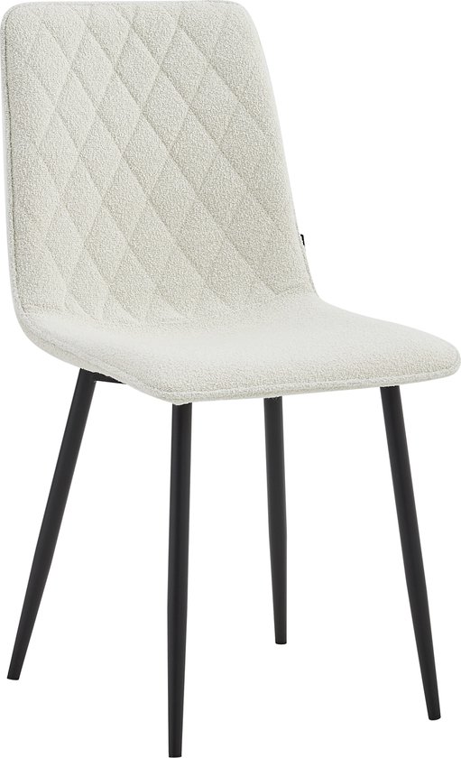 Colenis® - Chaise de salle à manger Elise - Lot de 4 - Wit - Bouclé - Industriel