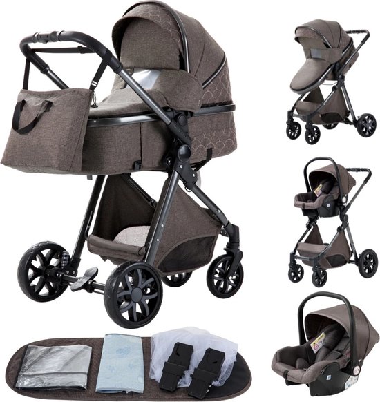 Rustive Luxe Multifunctionele 3-in-1 Kinderwagen - - Rustive - €209,95