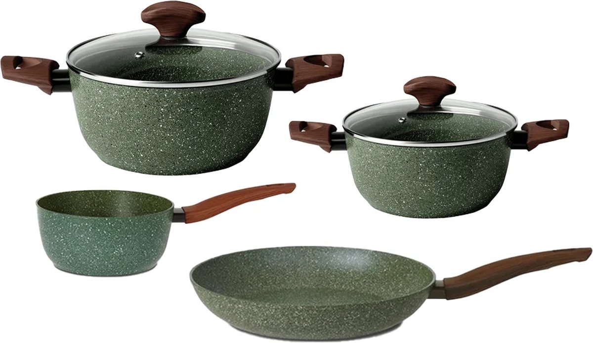 TVS Natura Natura Induction Pannenset - 4 delig - met glazen deksels