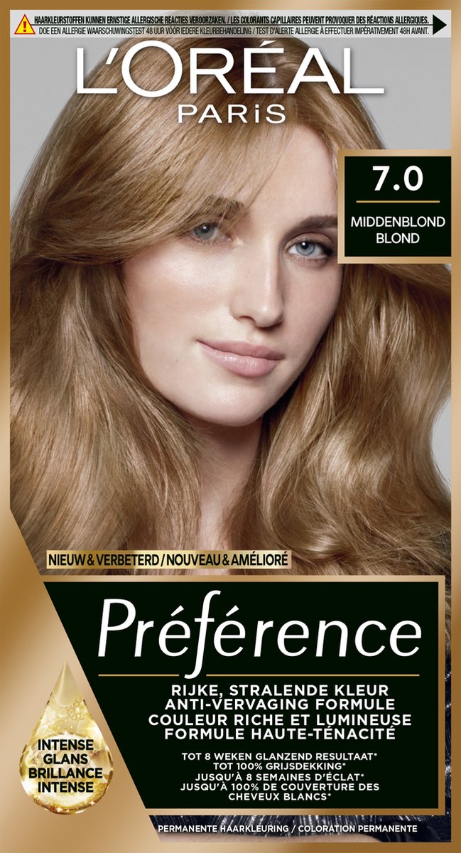 L’Oréal Paris Préférence 7 - Midden Blond - Haarverf met Color extender