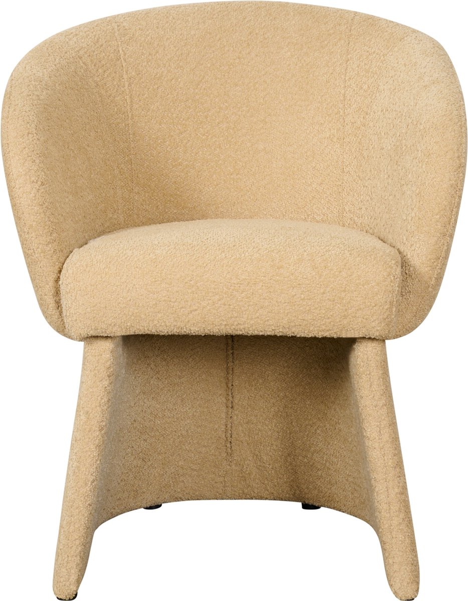 Woonexpress Eetkamerstoel Brunna - Textiel - Beige - 62x77x61 cm (BxHxD) - Chenille Stof - Volledig Gestoffeerd