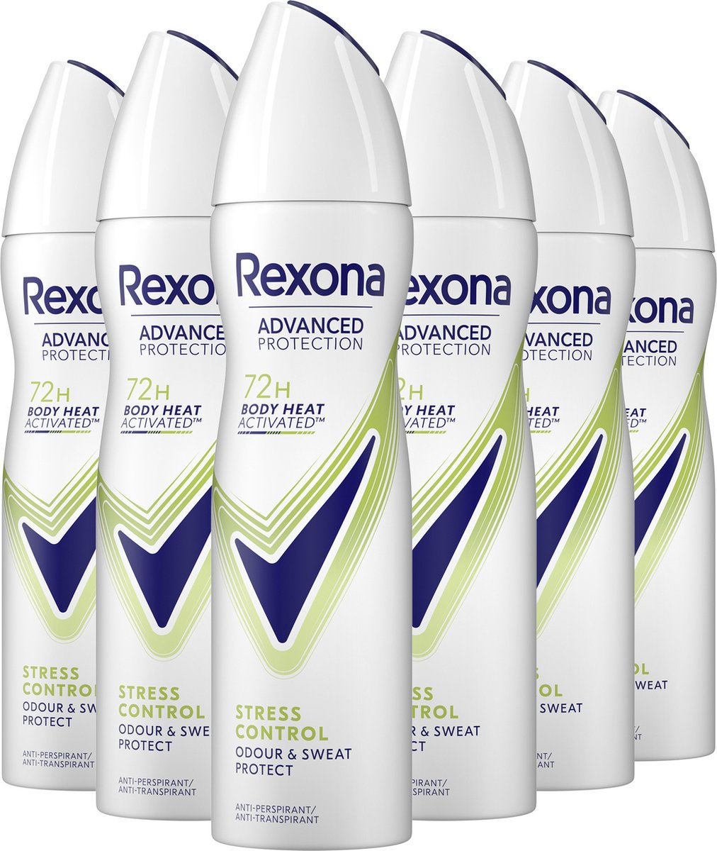 Rexona Women Advanced Protection Anti-Transpirant Spray - Stress Control - met Body Heat Activated Technologie - 6 x 150 ml