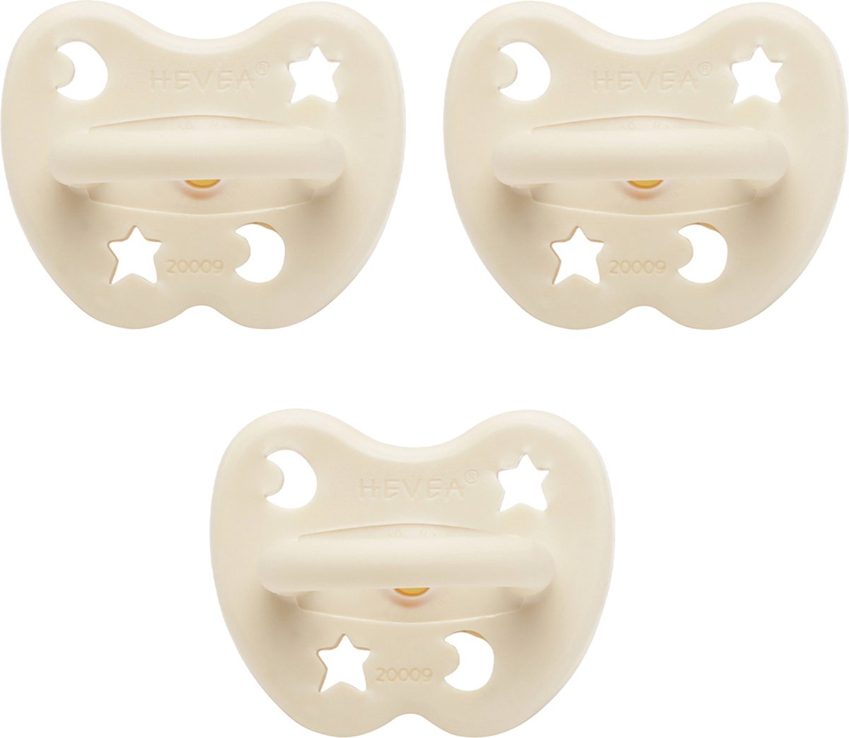 Goedkoopste Hevea Trial Fopspeen - 0 Mnd - 3-Pack - Milky White