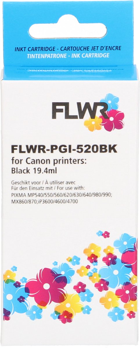 FLWR - Cartridges / Canon PGI-520BK / zwart / Geschikt voor Canon