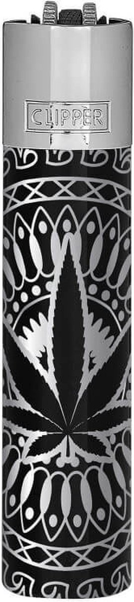 Clipper - Metal Vuursteen aansteker - Leaves Premium (Silver) + Giftbox